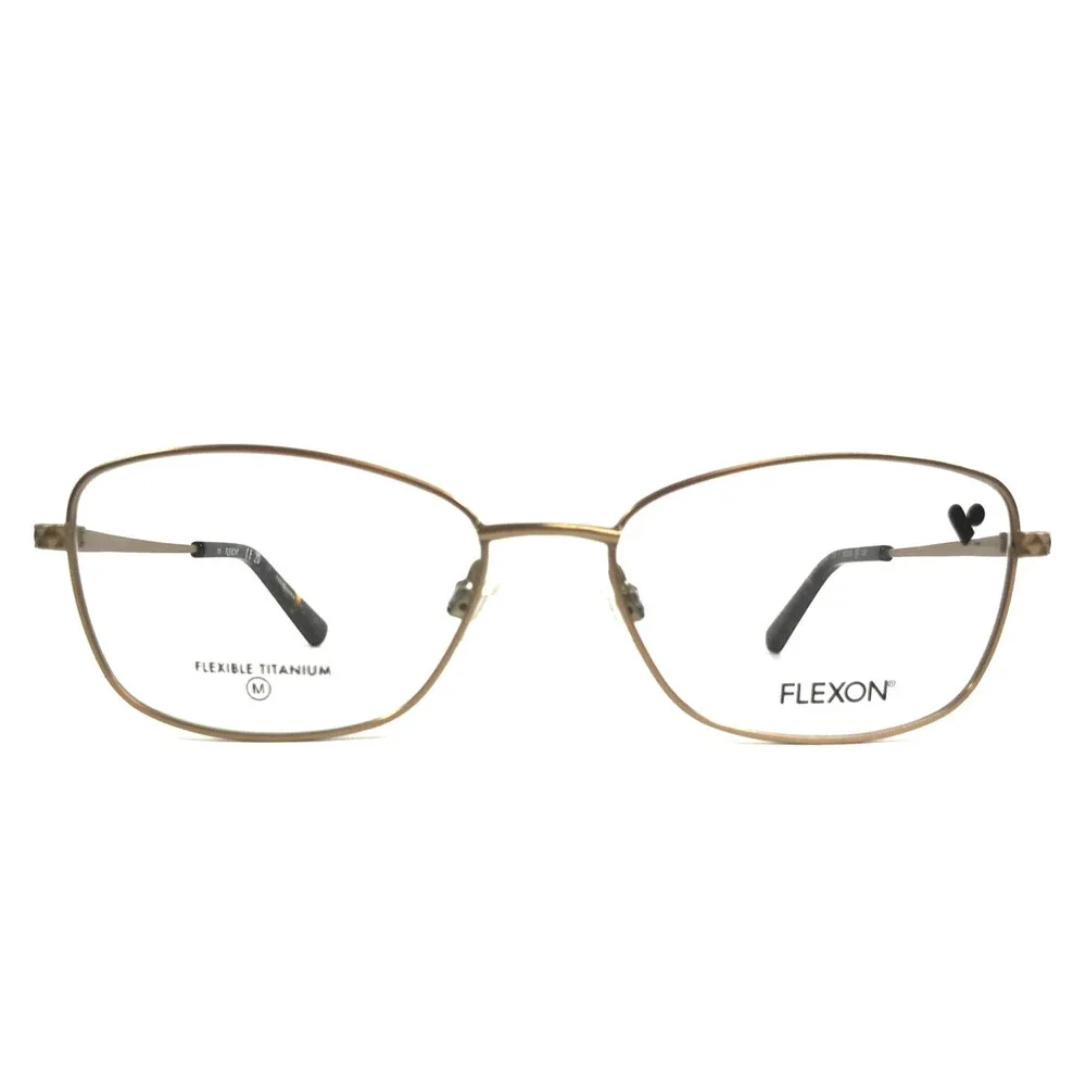 Flexon Eyeglasses Frames W3044 272 Satin Taupe Cat Eye Crystals 52-16-135